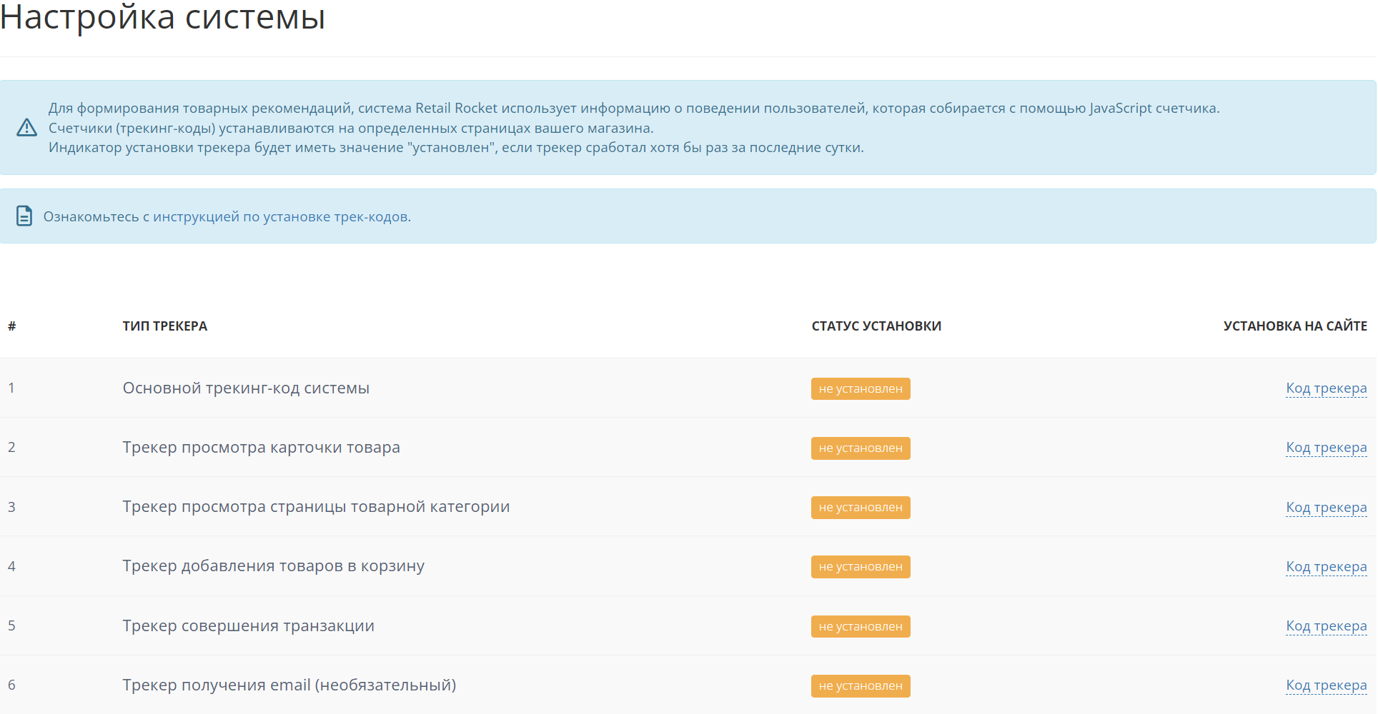 Retail Rocket Tracking Checking